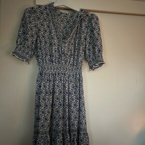 Max Studio Navy and White Floral Maxi Dress